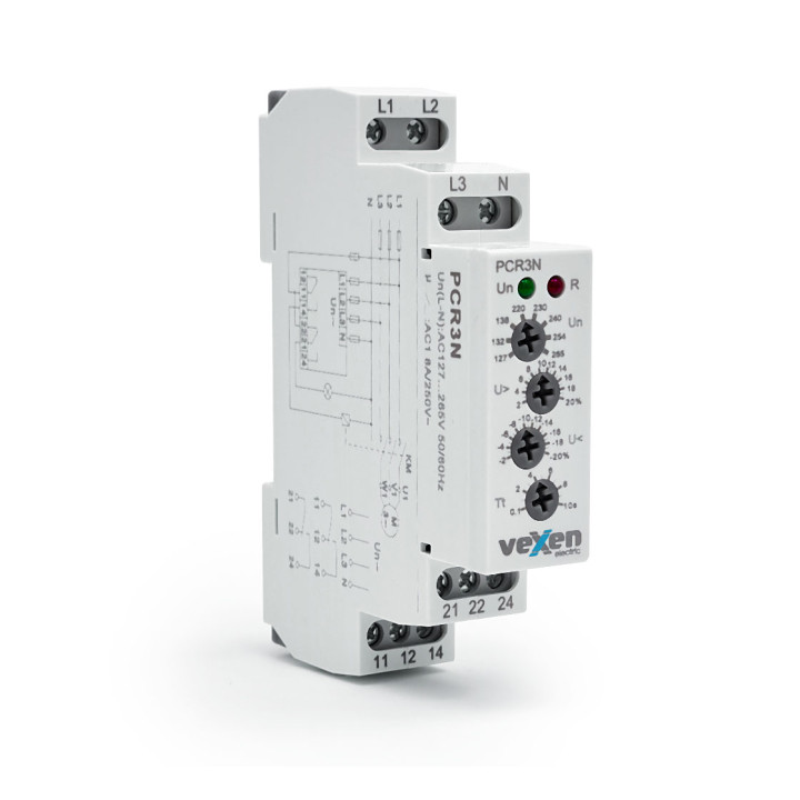 PCR3N 3-faasiline pinge juhtrelee 3LN 2CO 10A AC230V