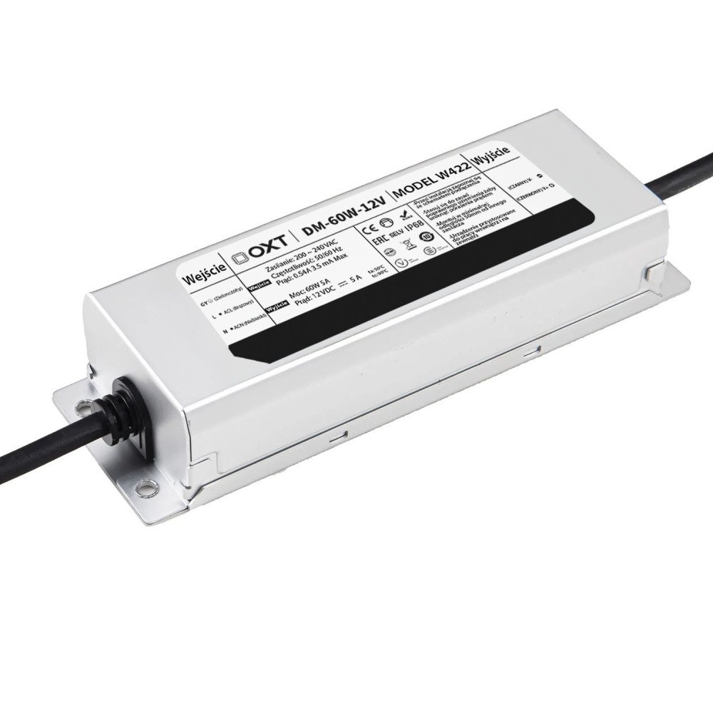 OXT LED toiteallikas 12V 60W 5A IP68 Veekindel hermeetiline