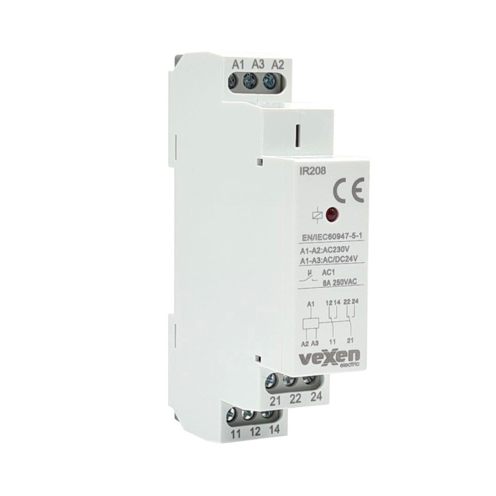 Vaherelee 2CO 8A 240VAC; 24VAC/DC IR208