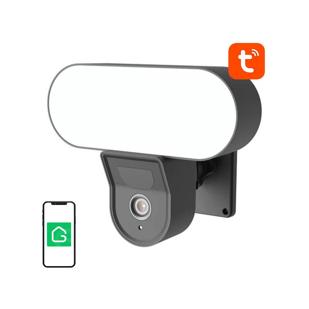 Smart outdoor WiFi camera with Gosund IPC3 floodlight, IP65 Tuya