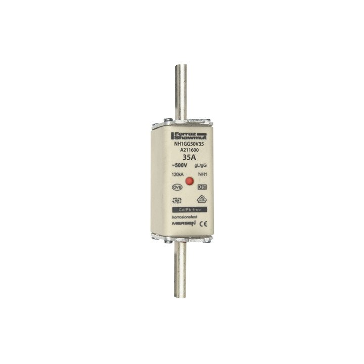 Mersen drošinātājs NH gG 500V 35A izmērs 1