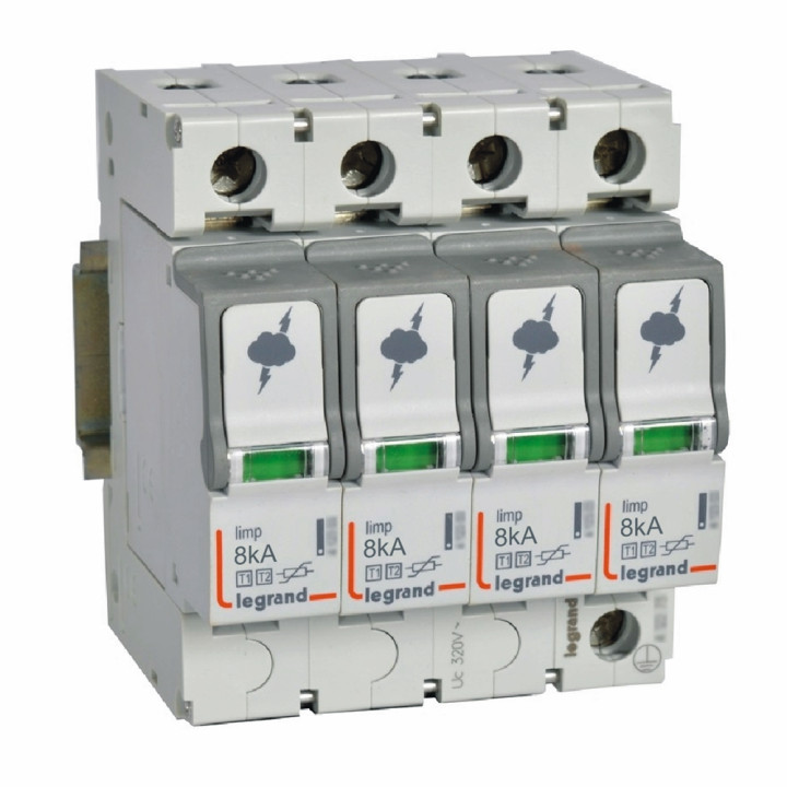 SPD - protection of main distribution board - T1+T2 - limp 8 kA/pole - 4P
