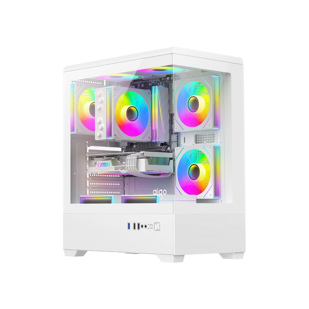 DarkFlash C365 computer case (white) + 5 fans