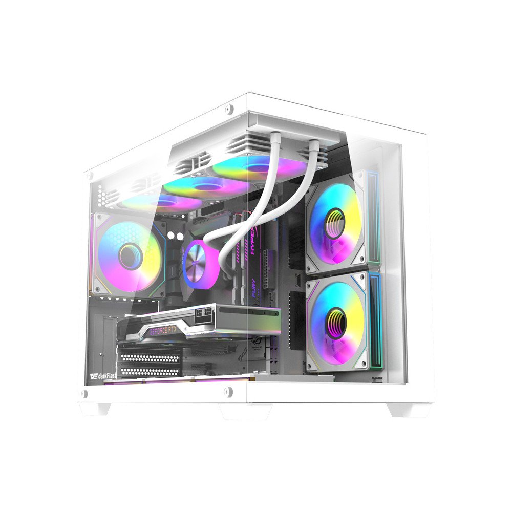 DarkFlash B275 PRO arvutikorpus (valge) + 6 ventilaatorit