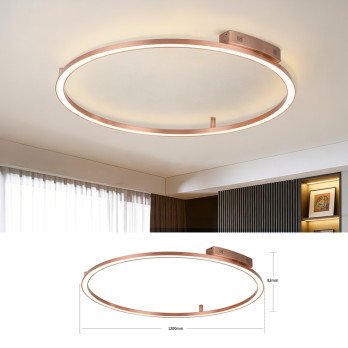 Immax NEO FINO ceiling (wall) luminaire 120cm 72W 4752lm Tuya Zigbee 3,0 with remote control. Copper color.