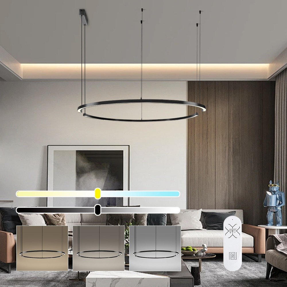 Immax NEO FINO MOON Smart pakabinamas sviestuvas 2x puslankis, 120cm, W, Zigbee 3.0, juodas