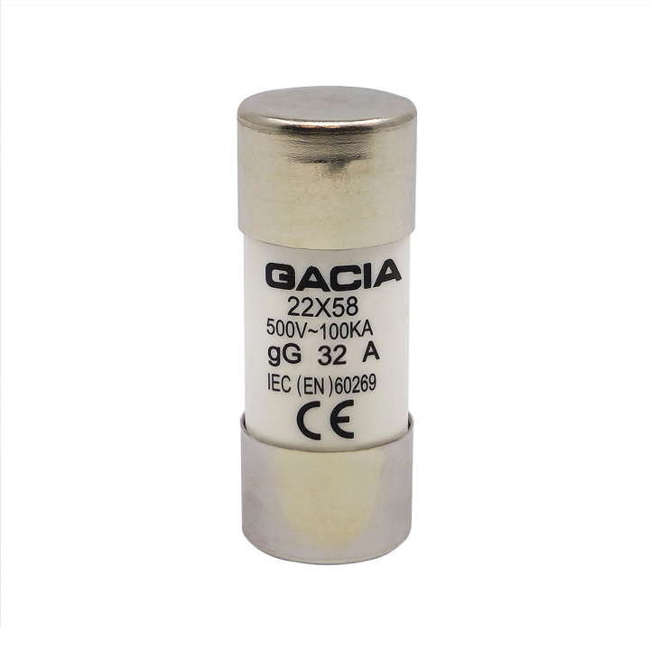 22x58 gG 32A cilindriskais drošinātājs 500VAC