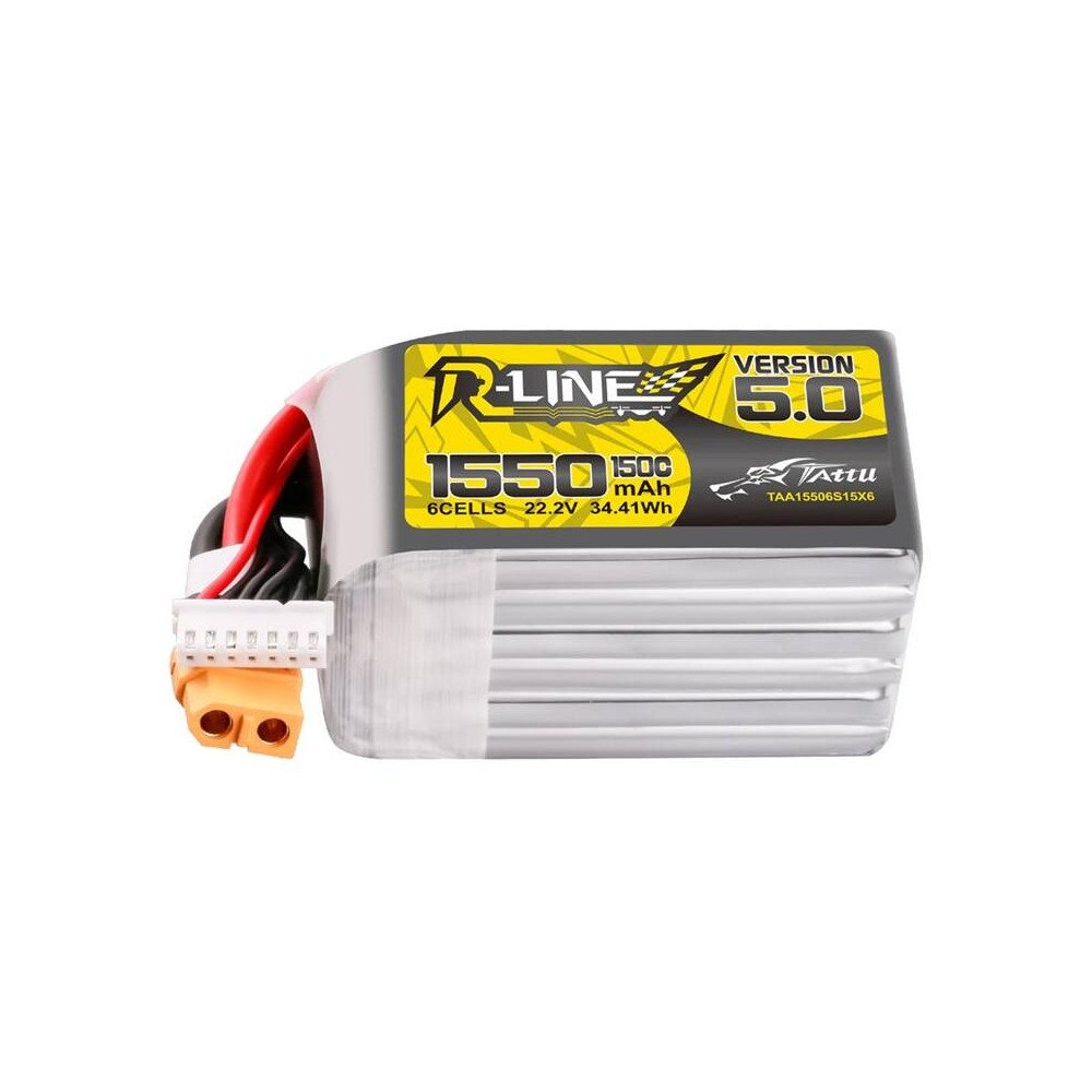 Lipo Tattu R-Line 5.0 versija 1550mAh 22.2V 150C 6S baterija su XT60 jungtimi