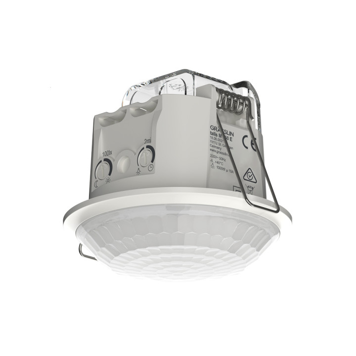 talis M 360 E motion detector, flush mounted, 360 degree, 8m diameter, IP21, 1000W