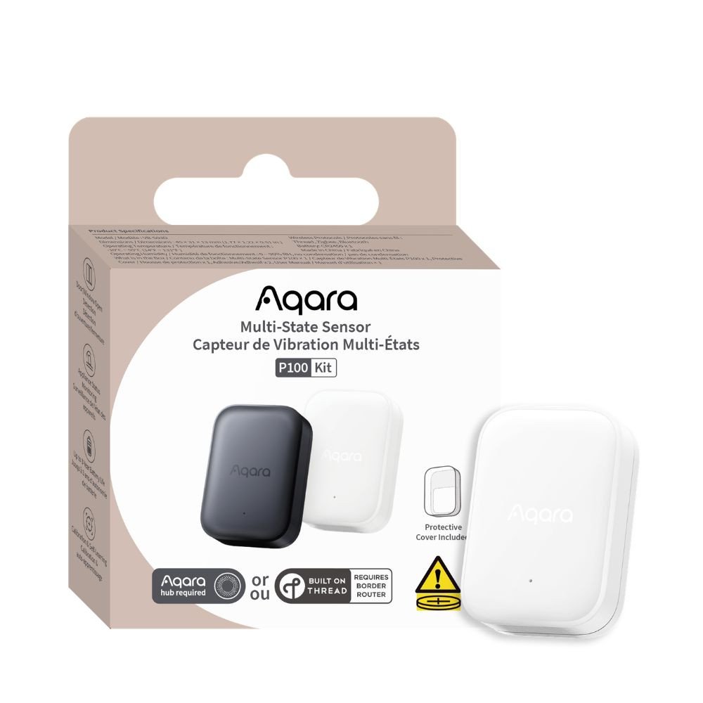 Aqara Multi-State Sensor P100 Smart multi-sensor for door/window opening, vibration and tilt detection; Zigbee + Thread, white, 