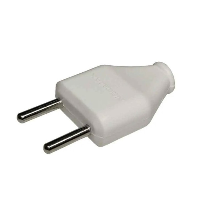 VX1007W - Flat, white plug, without earthing