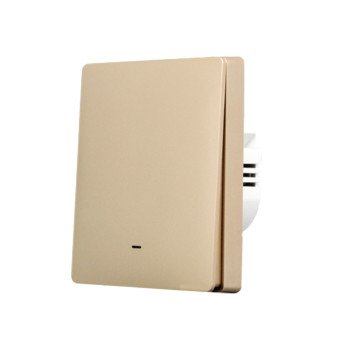 SmartWise B61 UNI Wi-Fi + eWeLink-Remote, 1-gang smart wall switch, universial wiring, physical push-button, gold colour