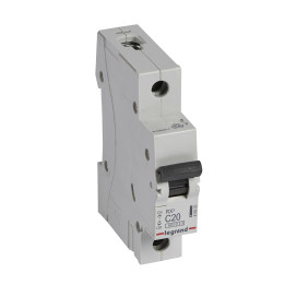 MCB RX 6000 - 1P - 230/400V - 20 A - C curve - prong/fork type supply busbars