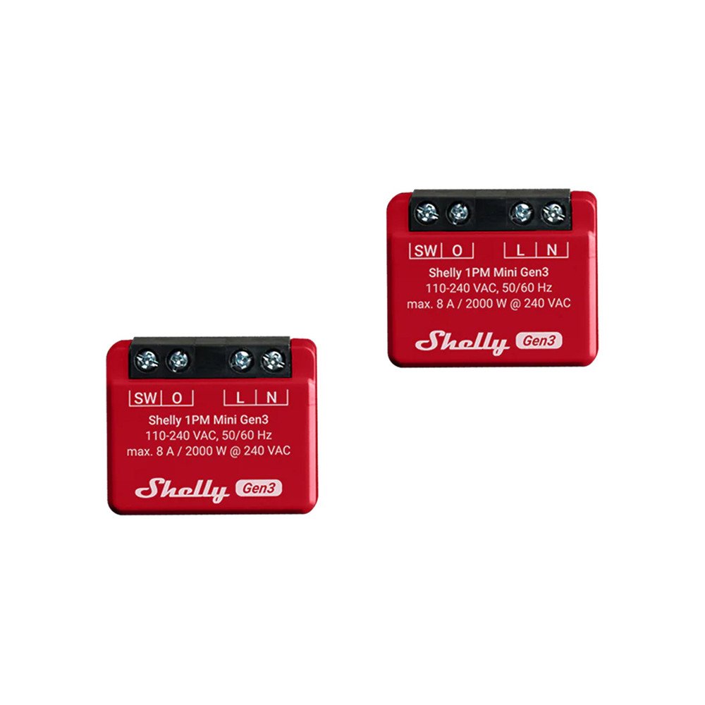 Set of 2 Shelly 1PM Mini Gen4 Zigbee/Matter Controllers