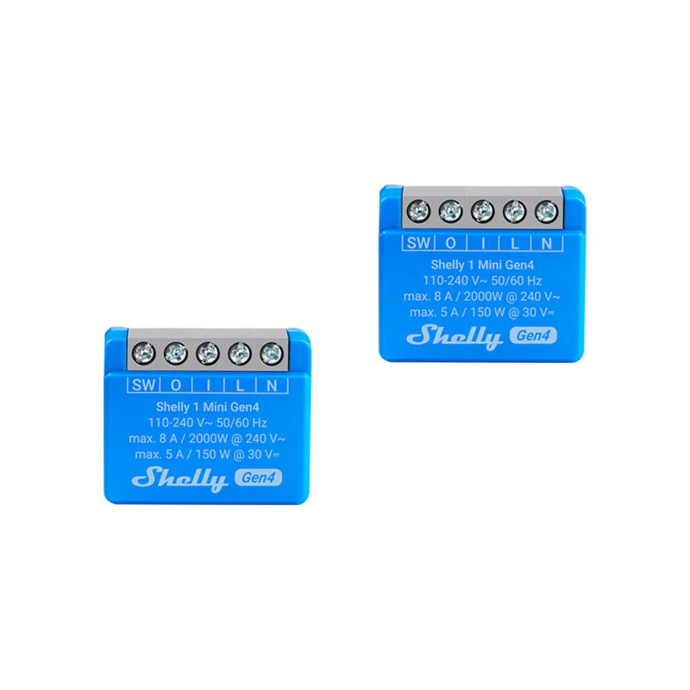 Komplekta 2 Shelly 1 Mini Gen4 Zigbee/Matter kontrolieri