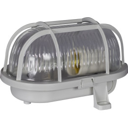 OWAL 60 luminaire with plastic grid grey E27 60W IP44