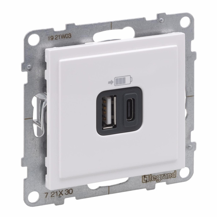 SUNO 2 USB ĮKROVIKLIS A+C TIPO 3A 15W BALTAS