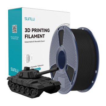 Sunlu PLA+ atrgaitas melnais pavediens