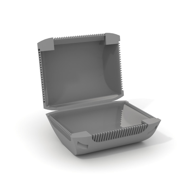 Minibox1 geliu izoliuota dėžutė IPX8 vienai Wago 2-3 krypčių jungtims 4-6mm2 36.2x32.8x22mm