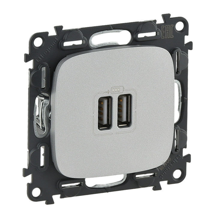 VALENA ALLURE 2 USB ĮKROVIKLIS A+A 2.4A 12 W ALU