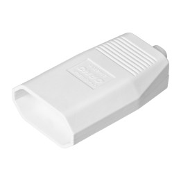Flat power socket without earthing pins 2,5A, 250V, white, polycarbonate, 1 pcs
