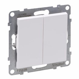 SUNO 2-GANG ONE-WAY SWITCH 10AX AUTOMATIC TERMINALS WHITE