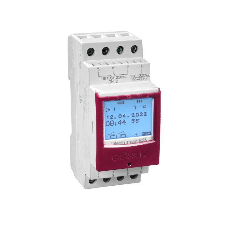 TALENTO SMART B25 relay, bluetooth, 2 channel, 100 memory spaces, 16A, 110/230V AC Functions: on/off