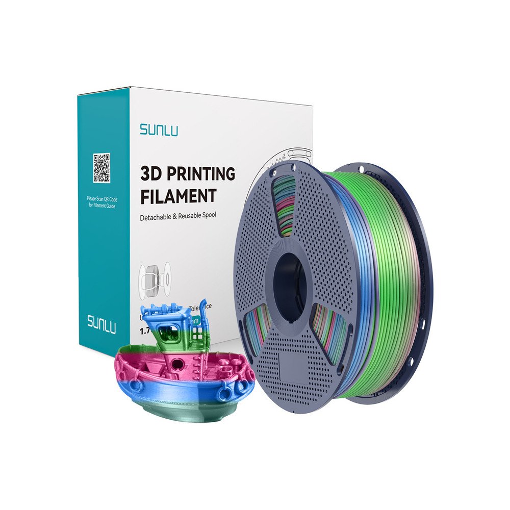 Sunlu PLA+ Silk Filament (Rainbow) 06