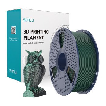 Sunlu PLA+ Silk Dual Color Filament (musta ja vihrea)