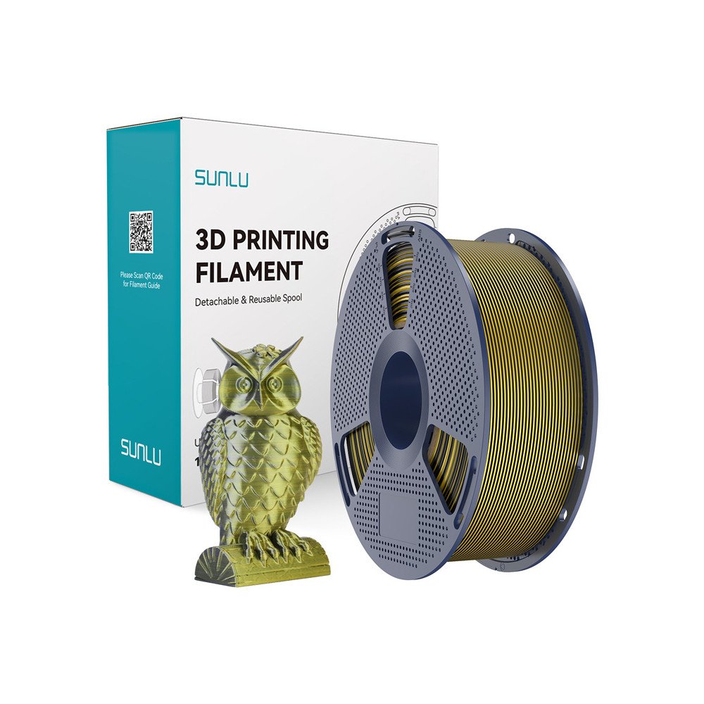 Sunlu PLA+ Silk Dual Color Filament (Black and Gold)