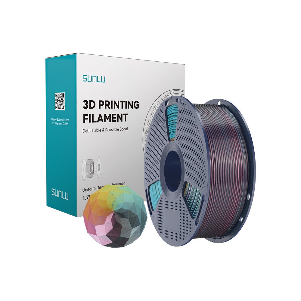 Sunlu PLA+ Silk Forth-Color Filament (punainen-keltainen-vihrea-musta)