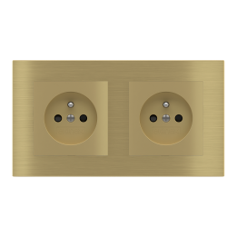 Rectangular Plate Deep (FF/71/20Venti) (87x158) 2 windows (55x55)+(55x55) Metal Brass