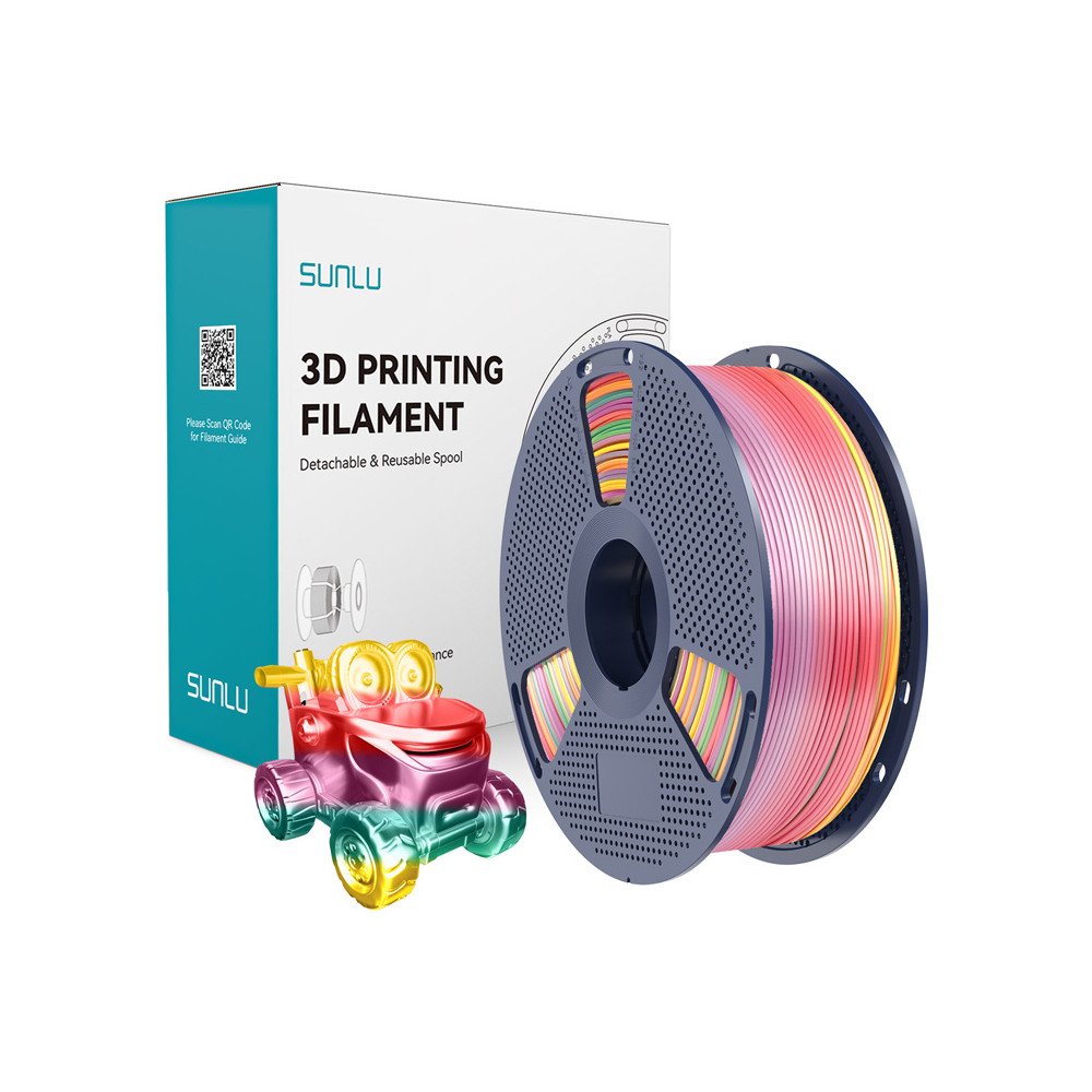Sunlu PLA+ zida pavediens (Rainbow 01)