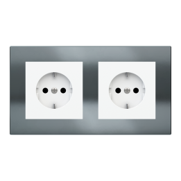 Rectangular Plate Deep (FF/71/20Venti) (87x158) 2 windows (45x45)+(45x45) Metal HT Black