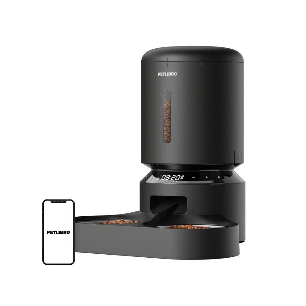 PETLIBRO Granary 5L Pet Food Dispenser with Double Bowl (Black)