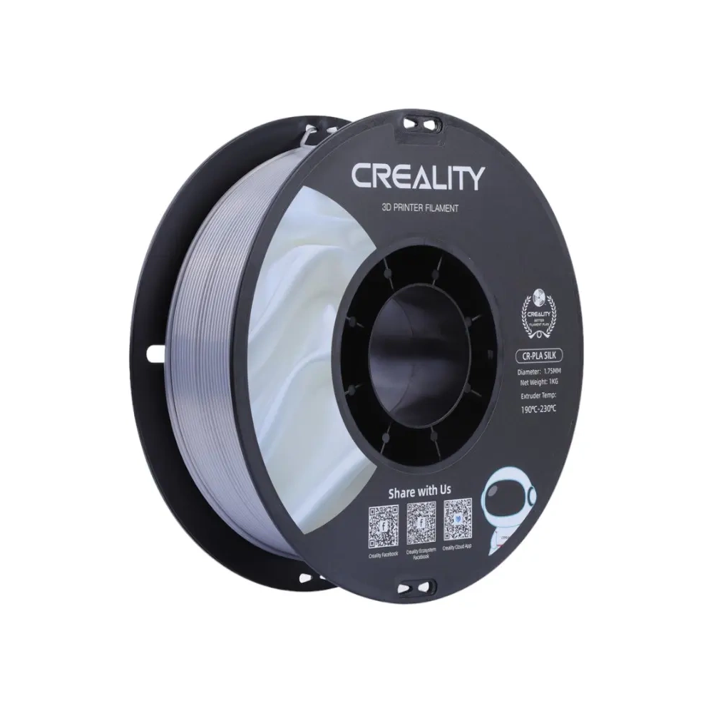 CR-Silk PLA Filament Creallity (sidabras)