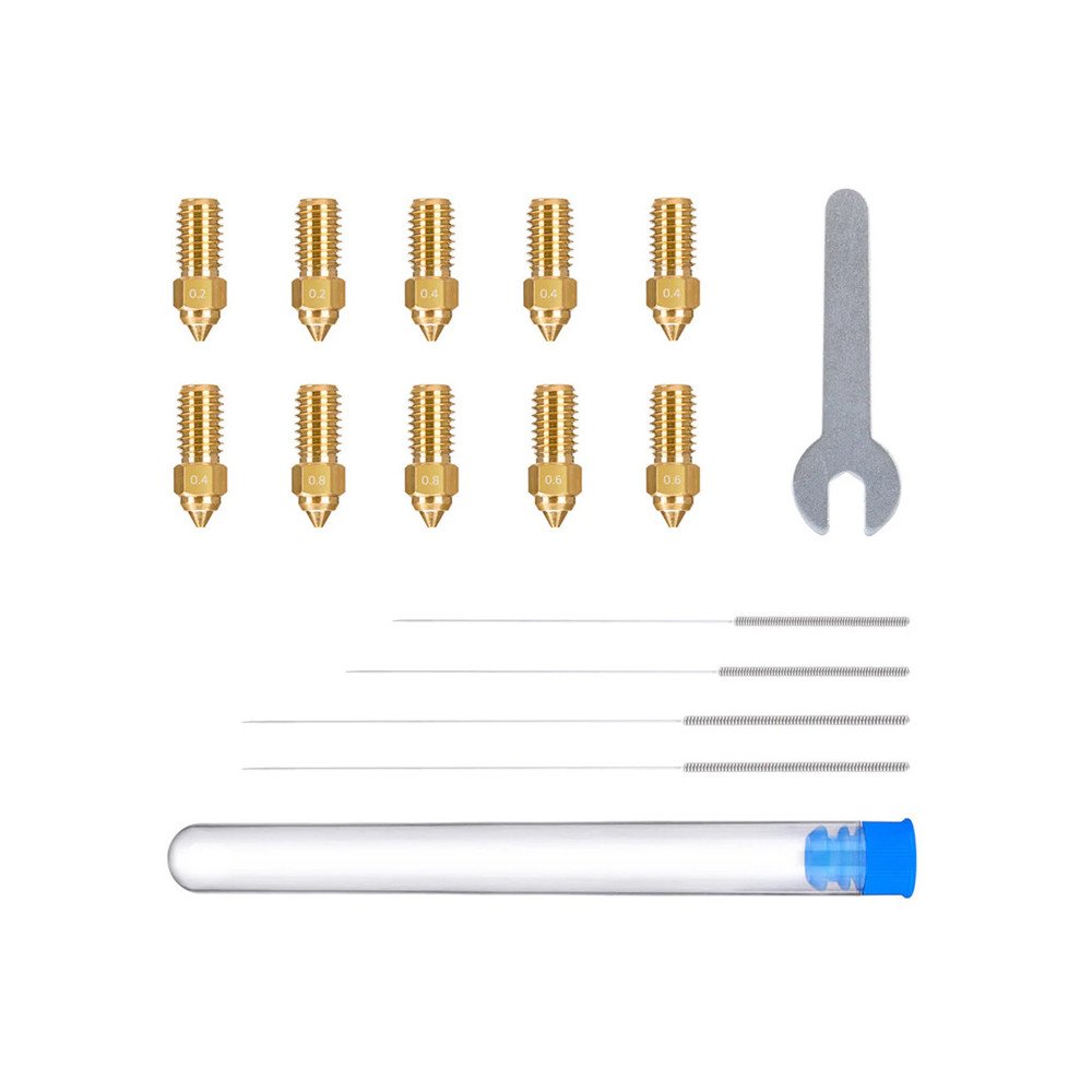 ELEGOO Neptune 4 / 4 Pro Brass Nozzle Set (0.2 mm x2, 0.4 mm x4, 0.6 mm x2, 0.8 mm x2)