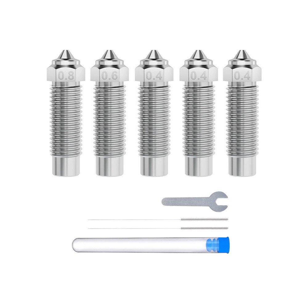 ELEGOO Neptune 4 Plus / 4 Max rudita terauda sprauslu komplekts (0,4 mm x3, 0,6 mm x1, 0,8 mm x1)
