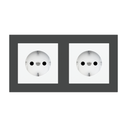 Rectangular Plate 71 (Form/Flank/NF) (80x151) 2 windows (45x45)+(45x45) Fenix NTM Grey Bromine