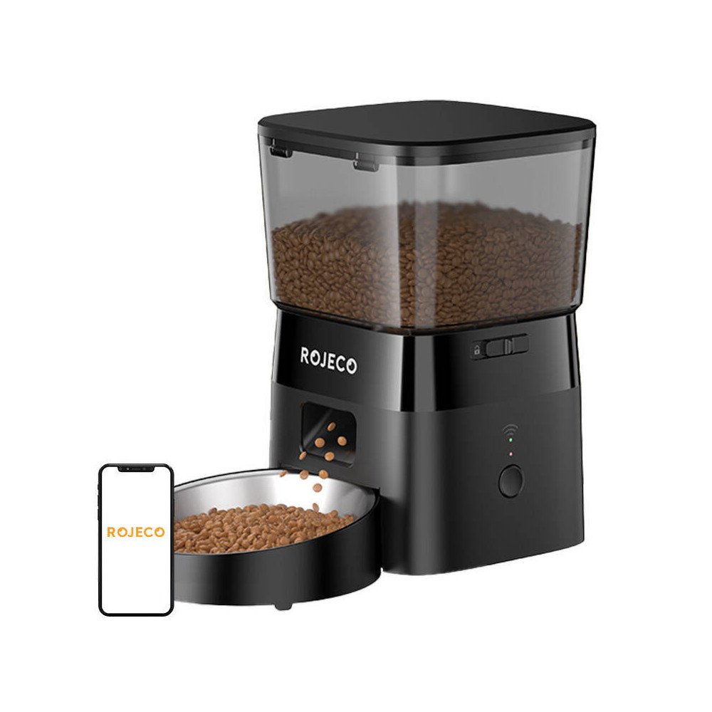 Rojeco 2L Automatic Pet Feeder WiFi Version (Black)