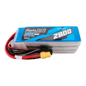 Gens ace G-Tech 2800mAh 22,2V 60C 6S1P Lipo bateriju paketas su XT60 kistuku