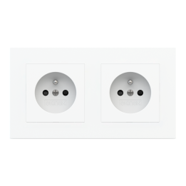 Rectangular Plate Deep (FF/71/20Venti) (87x158) 2 windows (55x55)+(55x55) Plastic White