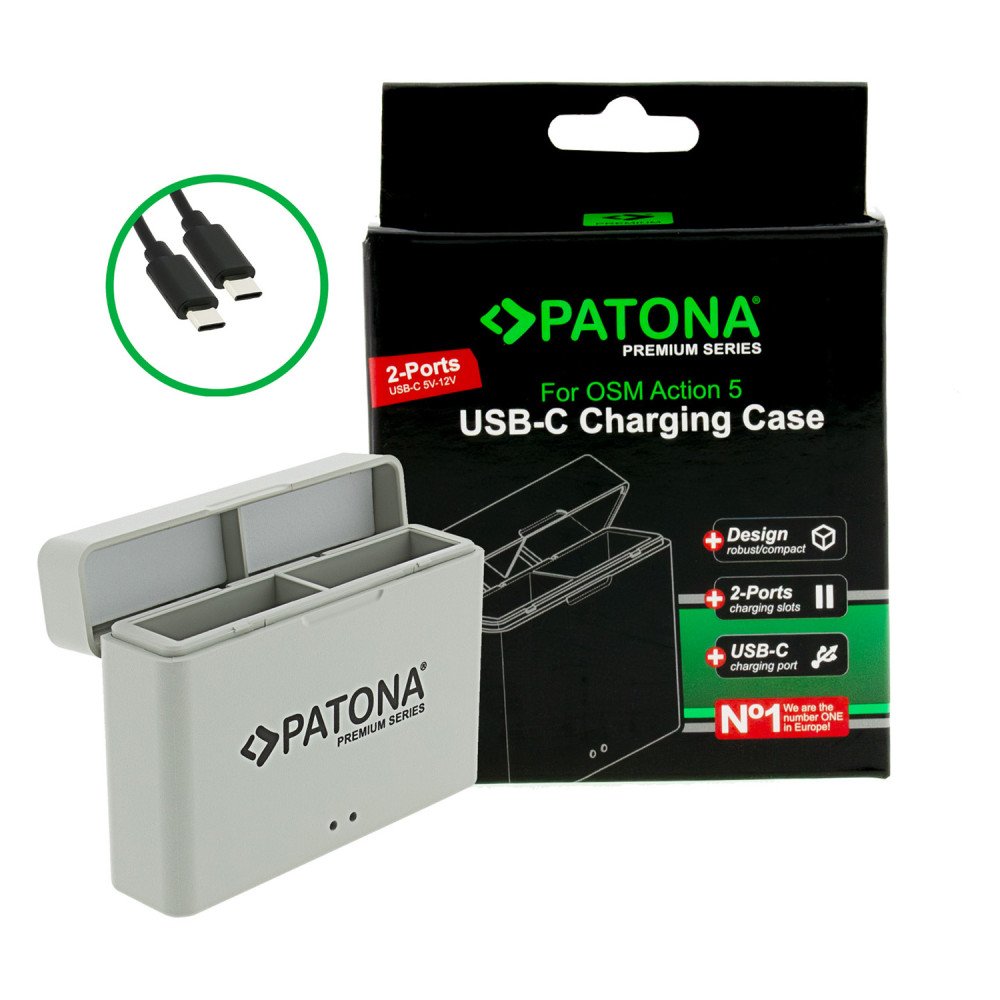 Ladetajs BOX DJI Osmo Action 3 / 4 / 5 USB-C