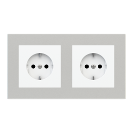 Rectangular Plate Deep (FF/71/20Venti) (87x158) 2 windows (45x45)+(45x45) Plastic Silver