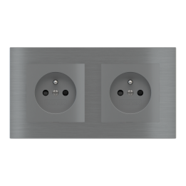 Rectangular Plate Deep (FF/71/20Venti) (87x158) 2 windows (55x55)+(55x55) Metal Titanium