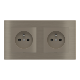 Rectangular Plate Deep (FF/71/20Venti) (87x158) 2 windows (55x55)+(55x55) Metal Nickel