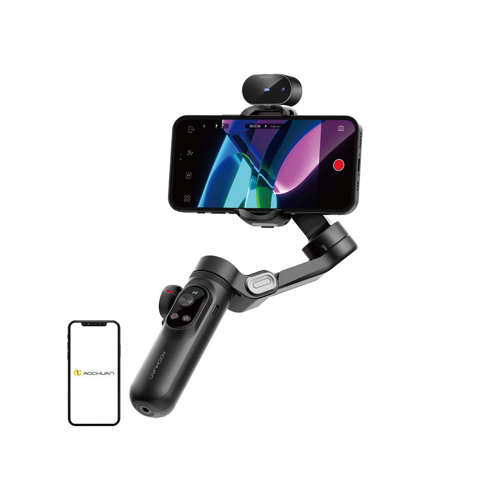 AOCHUAN X Pro Gimbal ar maksliga intelekta sensoru (melns)