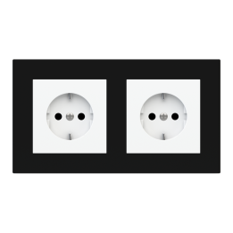 Rectangular Plate Deep (FF/71/20Venti) (87x158) 2 windows (45x45)+(45x45) Plastic Intense Black