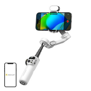 AOCHUAN X2 Gimbal RGB-valolla (valkoinen)