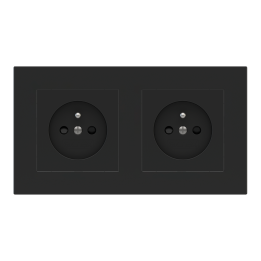 Rectangular Plate Deep (FF/71/20Venti) (87x158) 2 windows (55x55)+(55x55) Fenix NTM Black Ingo